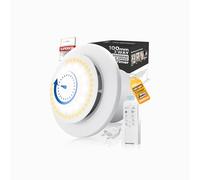 Ventilateur Extracteur d'air 100mm Timer, 3000tr/min 220m³/h, VMC 2 Sens 6 Vitesses avec LED Éclairage+Télécommande, Débit D'Air Puissant 2W Moteur DC Facile Installer Salle de Bain Lavoir Garage108E
