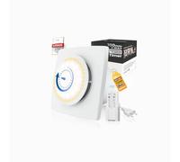 Ventilateur Extracteur d'air 100mm Timer, 3000tr/min 220m³/h, VMC 2 Sens 6 Vitesses avec LED Éclairage+Télécommande, Débit D'Air Puissant 2W Moteur DC Facile Installer Salle de Bain Lavoir Garage