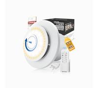 Ventilateur Extracteur d'air 150mm Timer, 2200tr/min 350m³/h, VMC 2 Sens 6 Vitesses avec LED Éclairage+Télécommande, Débit D'Air Puissant 8W Moteur DC Facile Installer Salle de Bain Lavoir Garage 208E