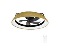 Ventilateur Générique Moteur DC 20W - Abat-jour velours - Lampe LED - Télécommande - 6 vitesses - Mode Eté/Hiver