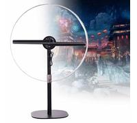 Ventilateur Hologramme 3D De 45 Cm, Projecteur Publicitaire De Bureau avec Housse De Protection, Support Télescopique, Résolution HD LED 1024x1024 Et 256 Perles Lumineuses LED