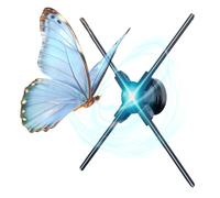 Ventilateur Hologramme 3D, Projecteur Hologramme 3D avec Wi-FI, Bluetooth, Application, Compatible avec L'assemblage D'images, Affichage Publicitaire Holographique pour Commerces, Boutiques Et 20.5in