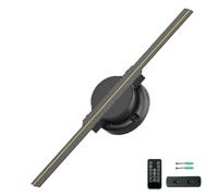 Ventilateur Hologramme 3D, Projecteur LED Hologramme 3D avec Bluetooth Et Application De Contrôle, Luminosité Et Angle De Réglage Réglables, Affichage Publicitaire Holographique pour La Publicit 28cm