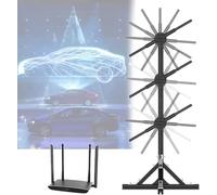 Ventilateur Hologramme 3D, Ventilateur Hologramme LED 3D pour Publicité, Haut-Parleur Bluetooth Intégré, pour Publicité, Magasin, Logo Et Marketing