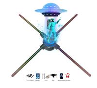 Ventilateur hologramme 3D, ventilateur hologramme LED HD WIFI avec 700 vidéos de bibliothèque, affichage holographique animé pour magasins, magasins, sapin de Noël (application 70,1 cm + Bluetooth +