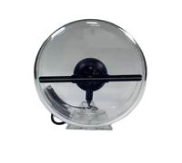 Ventilateur Hologramme 3D, Ventilateur holographique 3D de 14 cm/5,5 Pouces avec Couvercle Transparent, 128 LED, for publicité pour Magasin/Bar