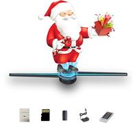 Ventilateur hologramme 3D, ventilateur holographique de 42 cm, compatible avec connexion WiFi, design portable 302 HD LED, affichage LED 3D de 42 cm, contient 700 vidéos pour magasin, bar, événements