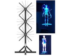 Ventilateur Hologramme 3D Vertical Publicité Machine Rotative Hologramme Projection pour Expositions et Salons Professionnels avec WiFi, Bluetooth et Télécommande