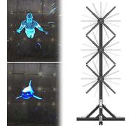 Ventilateur Holographique 3D 50cm Projecteur Holographique 3D 1x3 Mur Vidéo, Projecteur Holographique Affichage Publicitaire pour Publicité, Exposition, Magasin, Bar, Fête