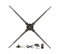 Ventilateur holographique 3D avec projecteur WiFi, 78 x 78 cm (30,7 x 30,7 pouces), résolution 2000 x 928, pour affichage publicitaire, prise