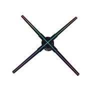 Ventilateur holographique 3D LED Ventilateur holographique Naked Eye 3D Projection holographique Machine de publicité murale Machine de rotation 3D peut être épissé pour enseignes de magasin, bar, cas