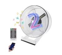Ventilateur Holographique 3D, Petit Ventilateur D'hologramme 3D de Bureau avec Télécommande, Projecteur de publicité Vidéo Prenant en Charge Le Contrôle par Application, pour