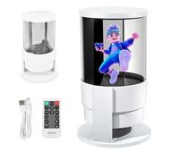 Ventilateur Holographique 3d, Projecteur Hd à 360° Avec Commande Vocale Ia Et Application, écran 22 Cm 1080p, Couvercle De Sécurité Transparent Pour Entreprises, Magasins Et événements De Vacances