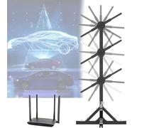 Ventilateur Holographique 3D, Projecteur Holographique 3D HD, Machine Publicitaire Verticale 1x3, Projection Holographique Rotative avec Télécommande/WiFi/Bluetooth