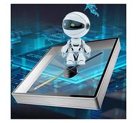 Ventilateur holographique 3D, Projecteurs d'hologramme 3D LED Signal de défilement Support Vidéo/Image Shell Holographique HD Lumière publicitaire avec 8 GO Carte pour Magasin/Bar/Noël/Halloween(GRA