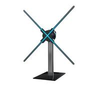 Ventilateur Holographique 3D, Support de bureau for ventilateur holographique 3D avec base en verre trempé et cadre en alliage d'aluminium