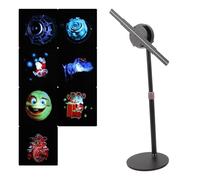 Ventilateur holographique 3D, Ventilateur holographique 3D 11 Pouces HD 256 LED Support WiFi APP Projecteur holographique Ventilateur pour pour Magasin, Halloween