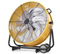 Ventilateur industriel pour sol, ventilateur d'atelier à 3 vitesses et haute vitesse avec 7 pales, ventilateur métallique robuste de 20 pouces à haute vitesse avec angle de rotation de 180°