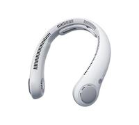 Ventilateur JISULIFE de cou portable amélioré, mains libres, 5 vitesses réglables, 5000mAh - Gris