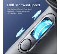 Ventilateur Jisulife Mini ventilateur portable en métal 5000 mAh USB-C LED - Gris foncé