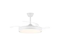 Ventilateur LED intelligent Evo White 72 W 7 920 lm CCT Dim avec pales rétractables