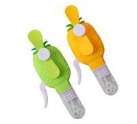 Ventilateur manuel à levier rotatif avec capacité de soufflage de bulles en forme de fruit de dessin animé conçu pour les enfants et une utilisation amusante en extérieur (ananas)