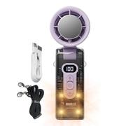 Ventilateur manuel électrique avec de refroidissement instantanée - Petit appareil avec lumière LED et ventilateur réglable à 3 niveaux pour sport, voyage, maison, camping, intérieur et