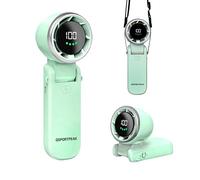 Ventilateur Mini Portable avec Batterie Rechargeable 4000mAh,Ventilateur USB, Ventilateur de Poche Petit et Pliable sans Pales Turbo avec Affichage LED, Adapté pour les Voyages/Camping/Plein Air,Vert
