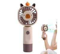 Ventilateur mini portable | Ventilateur à recharge USB capybara de poche avec 5 vitesses | Outil de refroidissement nomade | Pour voyages, camping, plage, été, extérieur, trajets, bureau, vacances, ro
