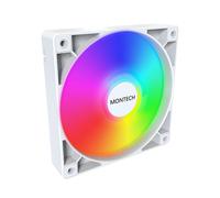 Ventilateur Montech GF120 PWM ARGB 120mm 720-1760 tr/min roulement hydraulique 1,55 mmH2O blanc