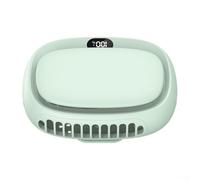 Ventilateur multifonction rechargeable USB à suspendre avec batterie 1800 mAh, 5 réglages de vitesse, ventilateur portable avec écran numérique adapté à diverses scènes (vert glacier)