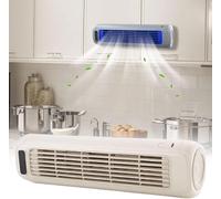 Ventilateur mural de cuisine, petit climatiseur portable, rechargeable par USB, sans perçage, pour bureau, chambre à coucher, bureau (gris)