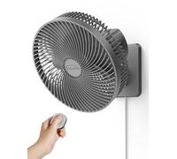 Ventilateur mural oscillant de 25,4 cm avec télécommande et minuteur, ventilateur de petite chambre à coucher avec 4 vitesses, fonctionnement silencieux, oscillation à 90°, inclinaison réglable, fil