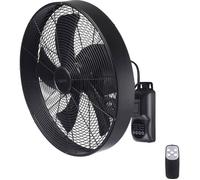 sygonix SY-6661434 Ventilateur Mural 50 W (Ø x H) 45 cm x 45.5 cm Noir avec télécommande, oscillant, minuteur, pivotant