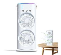 Ventilateur nébuliseur portable | Ventilateur de nébuliseur personnel, ventilateur nébuliseur, vaporisateur à double extrémité, refroidisseur d'air personnel avec lumière LED