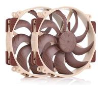 Noctua NF-A14x25r G2 PWM Sx2-PP, Kit avec Deux Ventilateurs pour Installation Push-Pull ou Côte à Côte (Brun)