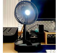 Ventilateur Nomade 3 Vitesses - 40 dB - Noir - Autonome sur Batterie - 3600 mA