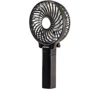 Ventilateur nomade pliable 2 en 1 - PEARL - Ø 9,5 cm - Batterie li-ion - Noir
