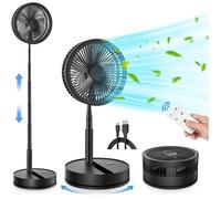 Ventilateur oscillant portable - ®RISINGFF - 9 pouces - Silencieux - 4 vitesses - Télécommande