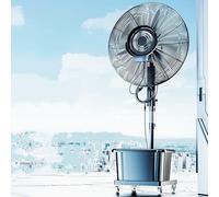 Ventilateur oscillant sur Pied à Haute Vitesse, Ventilateur brumisateur extérieur avec réservoir d'eau et Roues, Ventilateur Industriel sur Pied à 3 Vitesses, Ventilateurs de Refroidissement au