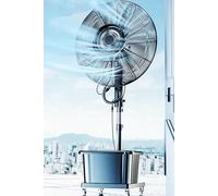 Ventilateur oscillant sur Pied à Haute Vitesse, Ventilateur sur Pied Industriel à 3 Vitesses, Ventilateur de brumisation sur Pied Robuste avec réservoir d'eau et Roues