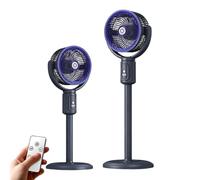 Ventilateur oscillant sur pied - Ventilateur de sol réglable en hauteur | | 5 vitesses, oscillation à 180°, rechargeable par USB, minuterie de 8 heures, refroidissement silencieux pour chambre, bureau