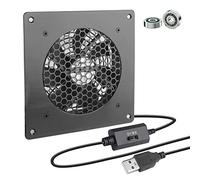 Ventilateur Panneau USB 120mm, BRIEFCEC-Système de Refroidissement Silencieux avec Contrôle de Vitesse Double Roulement à Billes pour Intérieur, Armoire, Home Cinema(120mm, 1 Panneau Avec Contrôle)