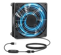 Ventilateur pc 120mm USB silencieux fan 5V avec 3 vitesses réglables, portable pc ventilateur pour TV, radio, routeur (1)