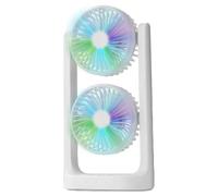 Ventilateur personnel - Croigne de table USB pour chambre à coucher, voyages, dortoir, double tête avec vitesse réglable, alimentation de refroidissement pour RV, tente, cuisine, atelier, salle de bai