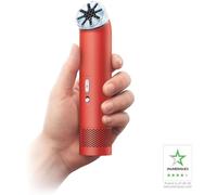 Ventilateur personnel Dyson HushJet Mini Cool 40 W Rouge 5 vitesses + Boost Tête orientable 360° 3-en-1 avec sangle et station