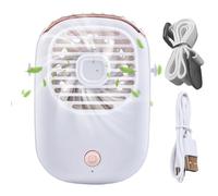 Ventilateur personnel portable - Collier rafraîchissant personnel avec cordon - Gadget de refroidissement USB rechargeable de bureau pour, bureau, plage, maison, salle de sport, voyage