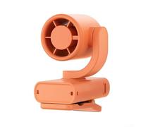 Ventilateur personnel rechargeable avec contrôle de vitesse variable, tête rotative, design à clipser pour bureau, voyage, poussette (orange)