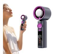 Ventilateur personnel rechargeable - Turbine de refroidissement personnel - Veilleuse pliable de 1 à 199 vitesses avec affichage LED 4000 mAh pour plage, lieu de travail, randonnée, dortoir, terrasse