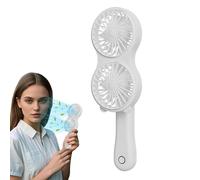 Ventilateur personnel - Ventilateur électrique manuel rafraîchissant | Dispositif circulateur d'air avec double tête pour plage, mariage, gym et maquillage